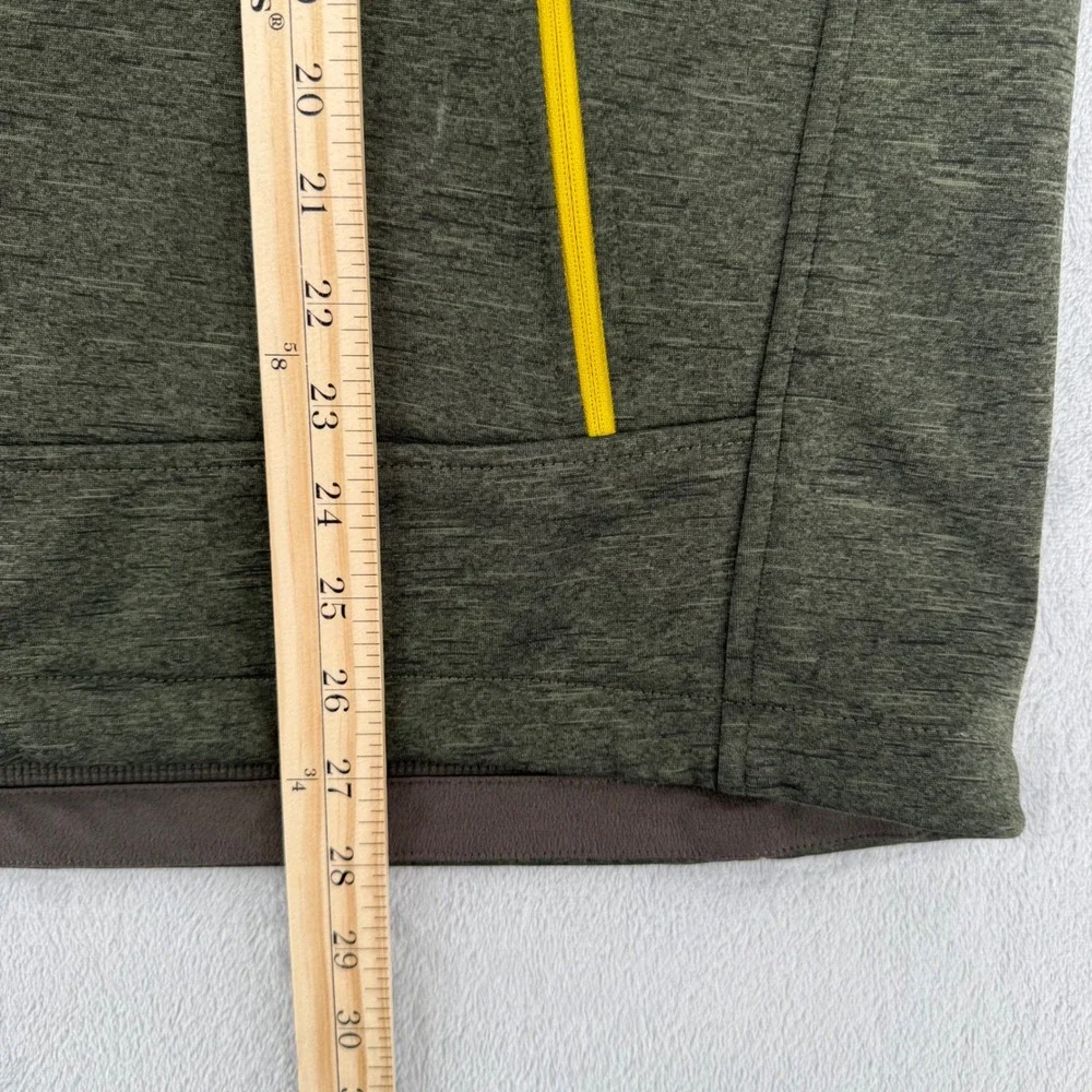 The North Face Mens Full Zip Jacket Olive Green Trim‎ Mock Neck Fleece Size XL